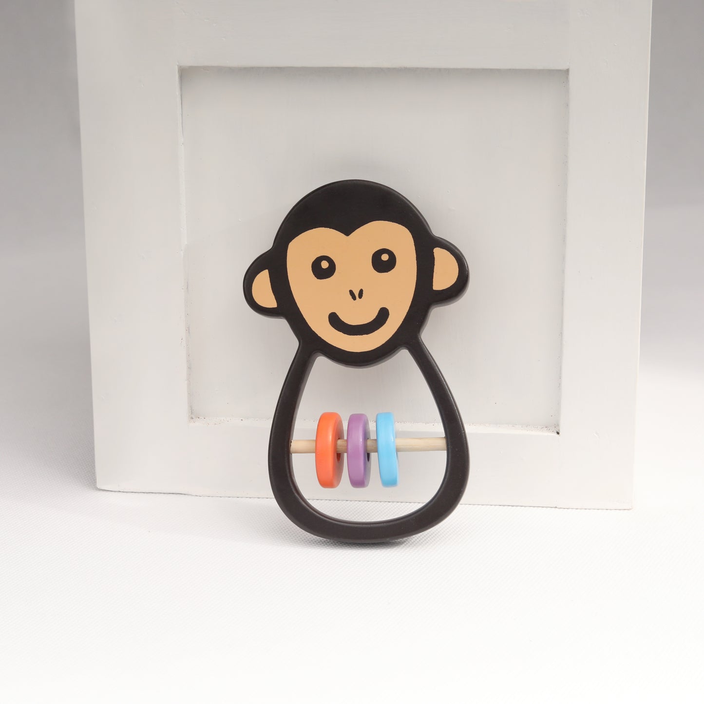 Wooden Monkey Baby Rattle