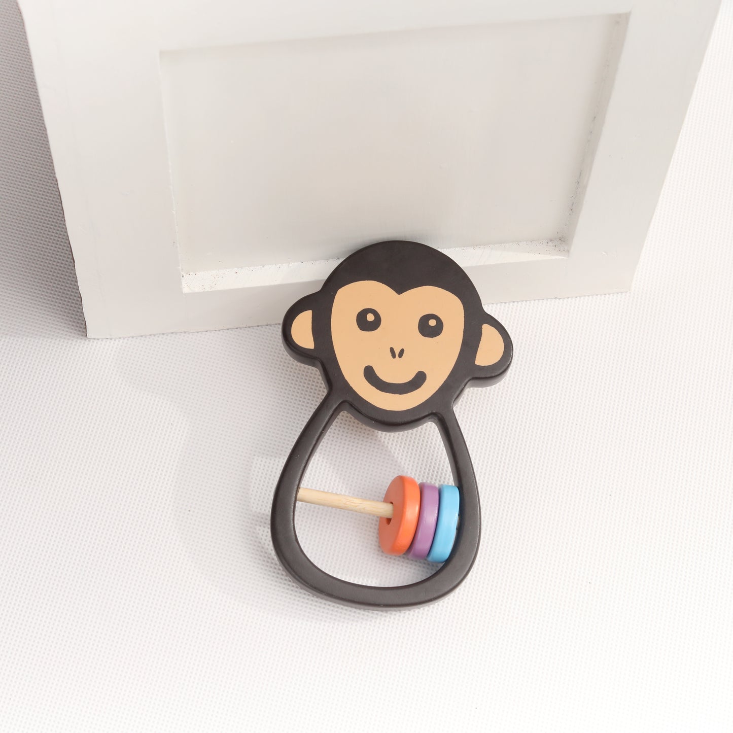 Wooden Monkey Baby Rattle