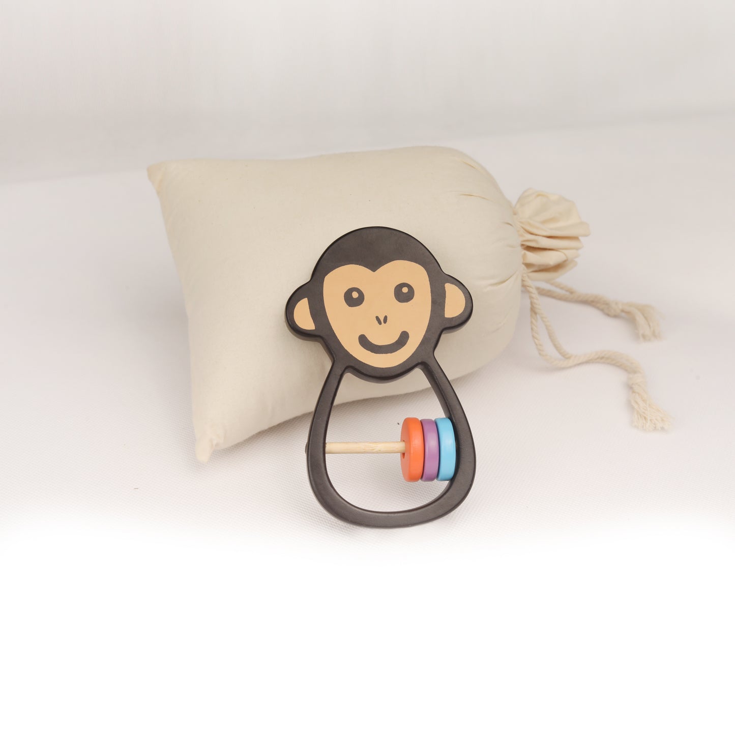 Wooden Monkey Baby Rattle