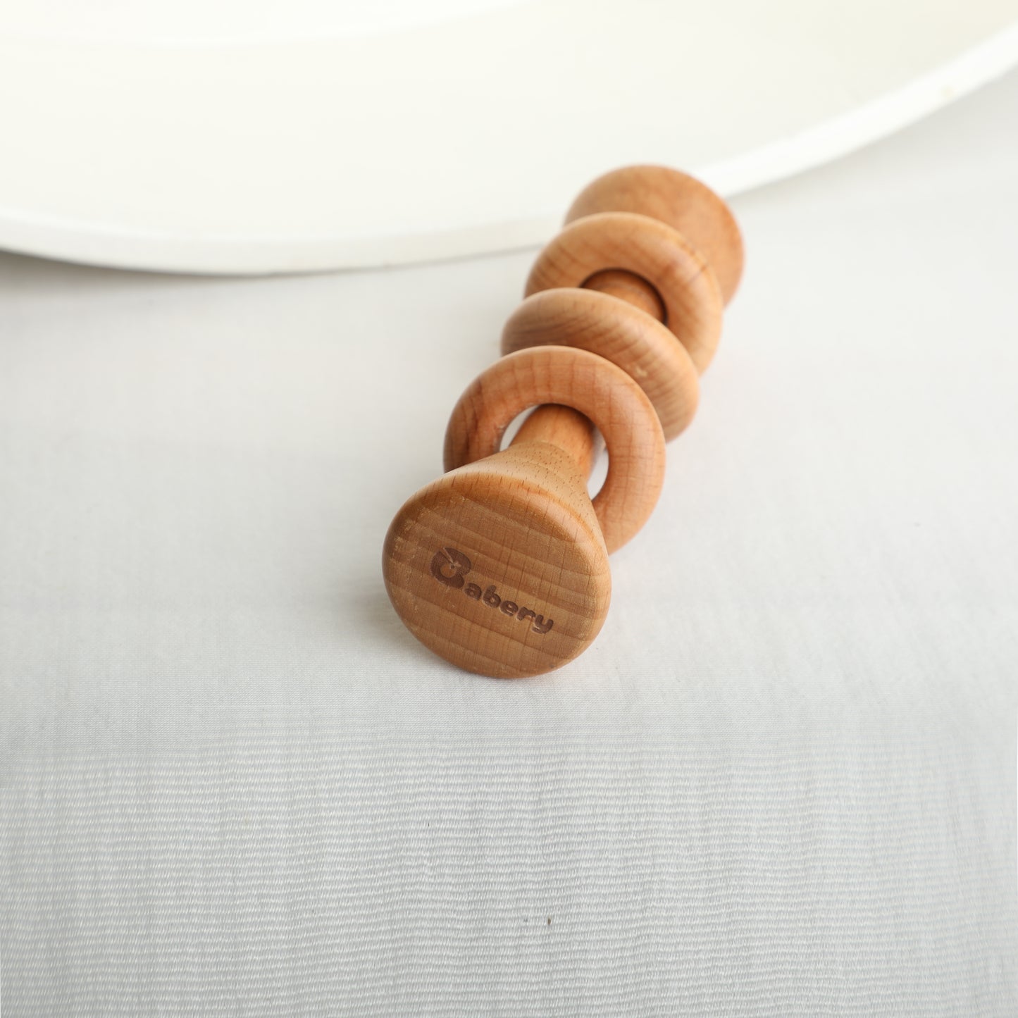 Wooden Dumbell Baby Rattle