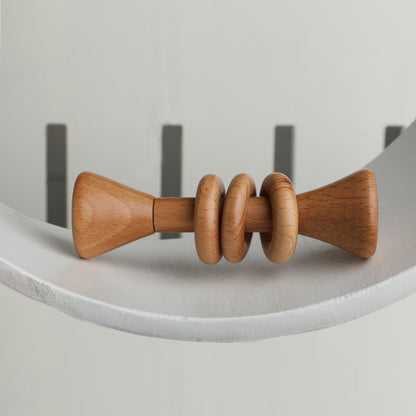Wooden Dumbell Baby Rattle