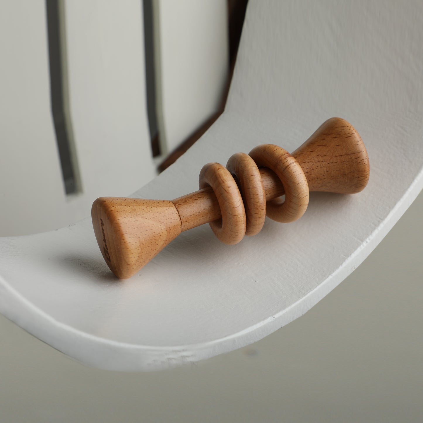 Wooden Dumbell Baby Rattle