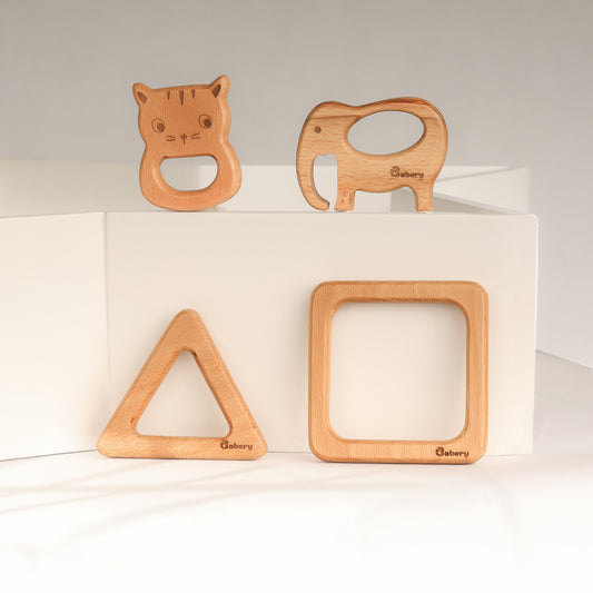Wooden Teethers - Shapes & Animals Combo 1