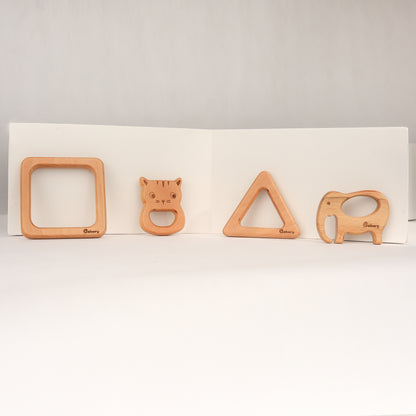 Wooden Teethers - Shapes & Animals Combo 1