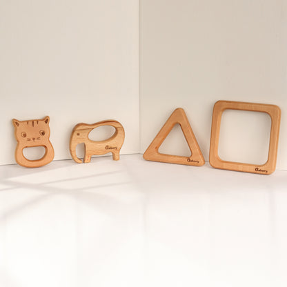 Wooden Teethers - Shapes & Animals Combo 1