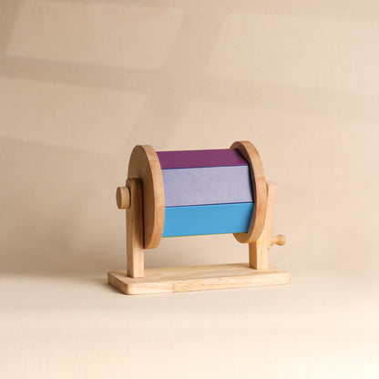 Wooden Rainbow Spinner Drum