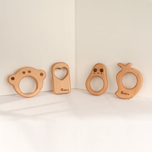 Wooden Teethers - Fruits + Icecream + Monkey Combo 5