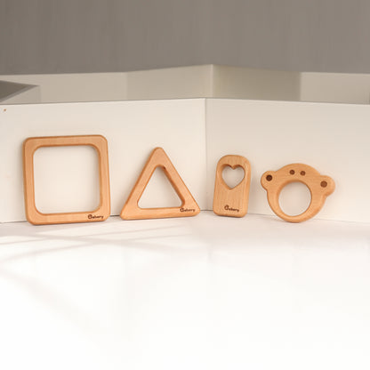 Wooden Teethers - Animal + Shapes + Icecream Combo 4