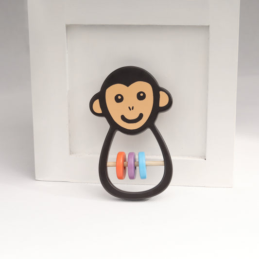 Wooden Monkey Baby Rattle