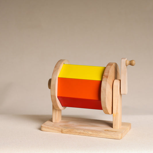 Wooden Rainbow Spinner Drum